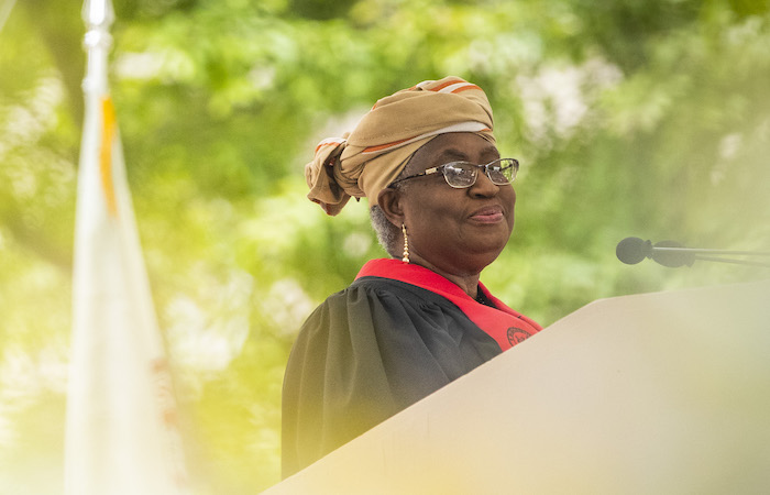 Image of Ngozi Okonjo-Iweala speaking at the OneMIT Commencement Ceremony