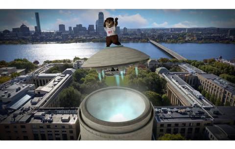 Still image of Tim dancing on top of the dome