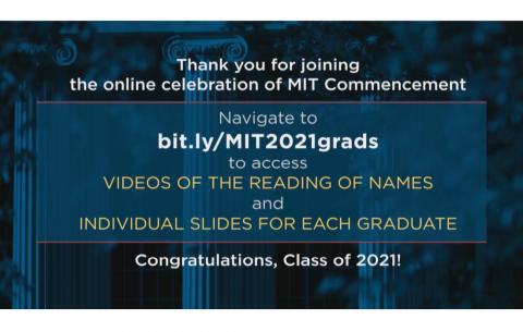 Slide with instructions on how to watch the graduate recognition