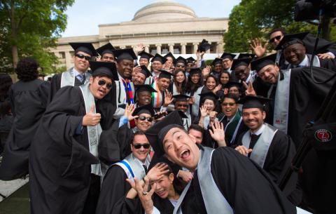 Image of happy graduates following the OneMIT Commencement Ceremony