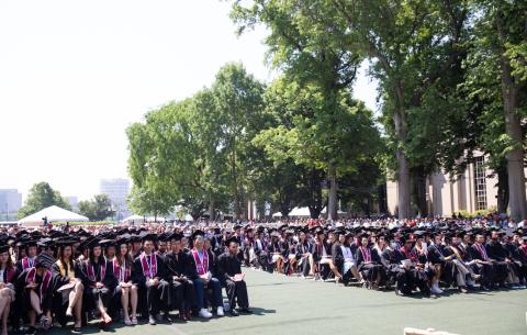 Image of the undergraduates watching the ceremony in the audience